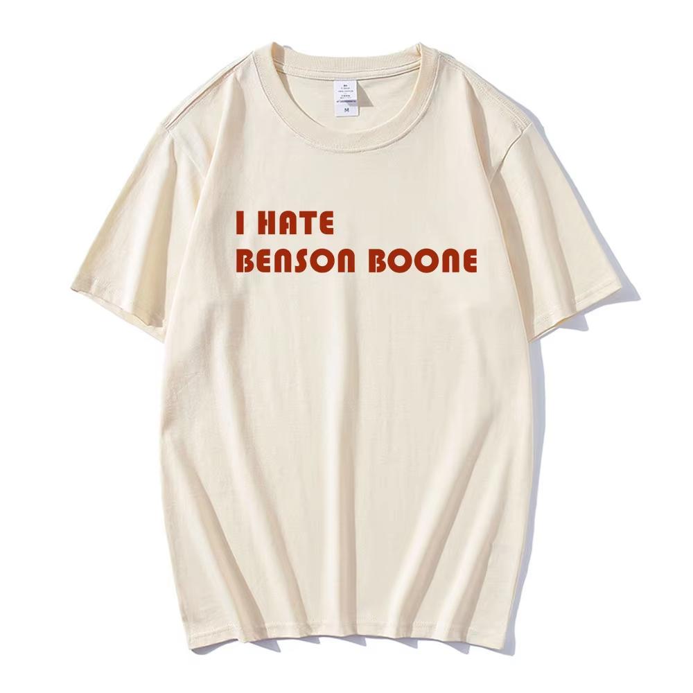 Ich hasse Benson Boone T-Shirt Herren Damen Kleidung Mode Vintage Kurzarm T-Shirts Baumwolle Lässig Übergroße T-Shirts