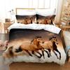 Horse Bedding Set, Microfiber Comforter Cover Horse Print Bedding Set for Children Kids Women, Horse Duvet Cover Set Room Decor