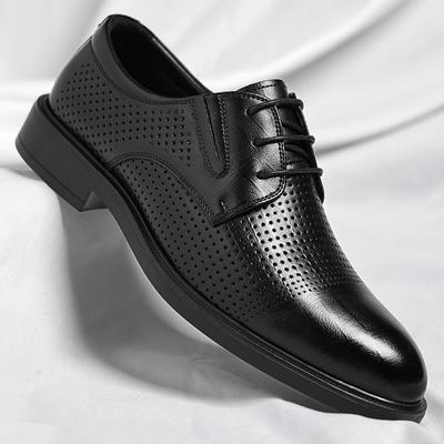 Sapatos de couro Wenzhou masculinos vazados sapatos masculinos vestido de negócios aumento interno de altura sapatos de couro masculinos casuais sapatos de couro legais sapatos de noivo para casamento
