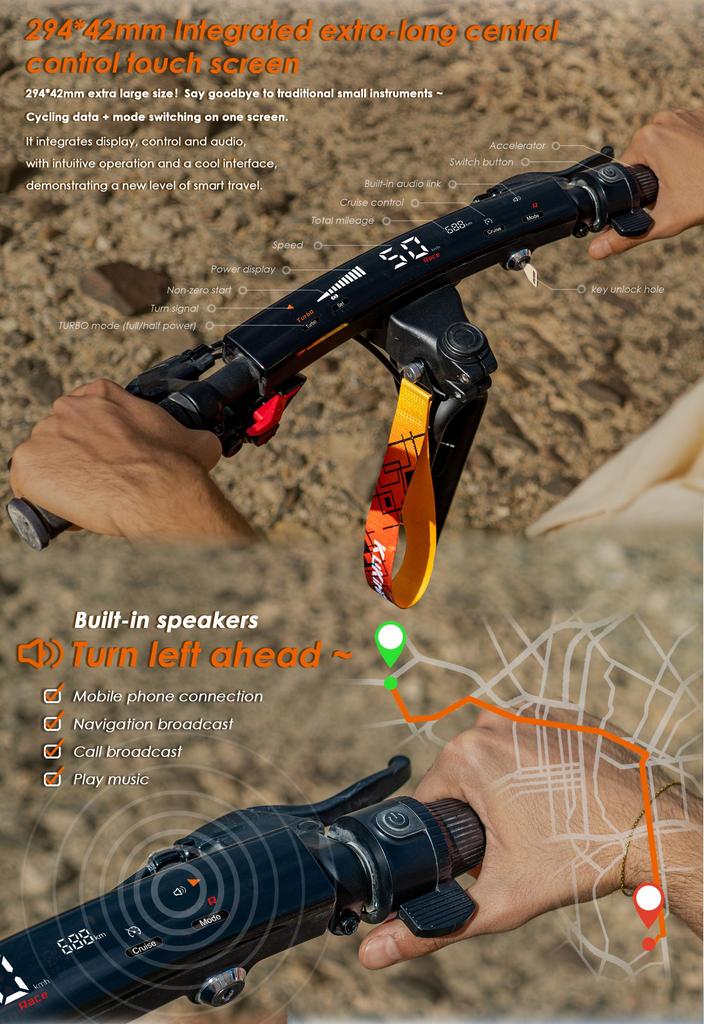 Electric Scooter KuKirin G2 Ultra 800W*2 Motor 48V18Ah Battery 10 inch Tires 50km/h Max Speed 55km Max Range