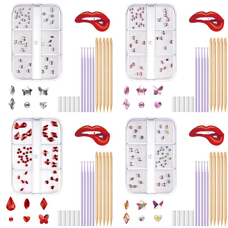 New 1Set Dental Tooth Gems Crystal Diamond Ornament Diy Tools Various Shapes Color Teeth Jewelry Denture Jewelry Decoration