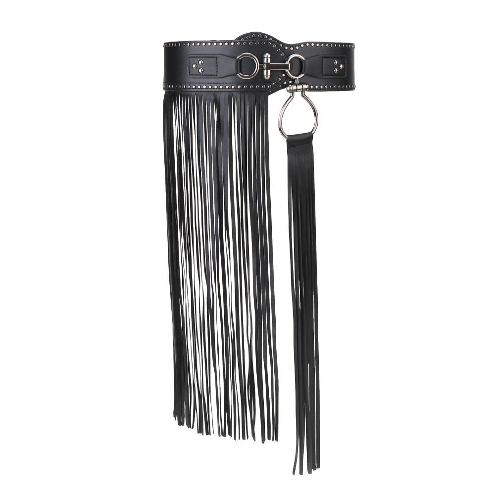 Jeans Decor Rivets Belt Vintage Punk Belt Exaggerated Tassels Waistband  Jazz Dance Accessory