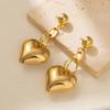 Heart Trendy Gold Pendant Earrings Vintage Geometric Heart Studs Fashion Style Street