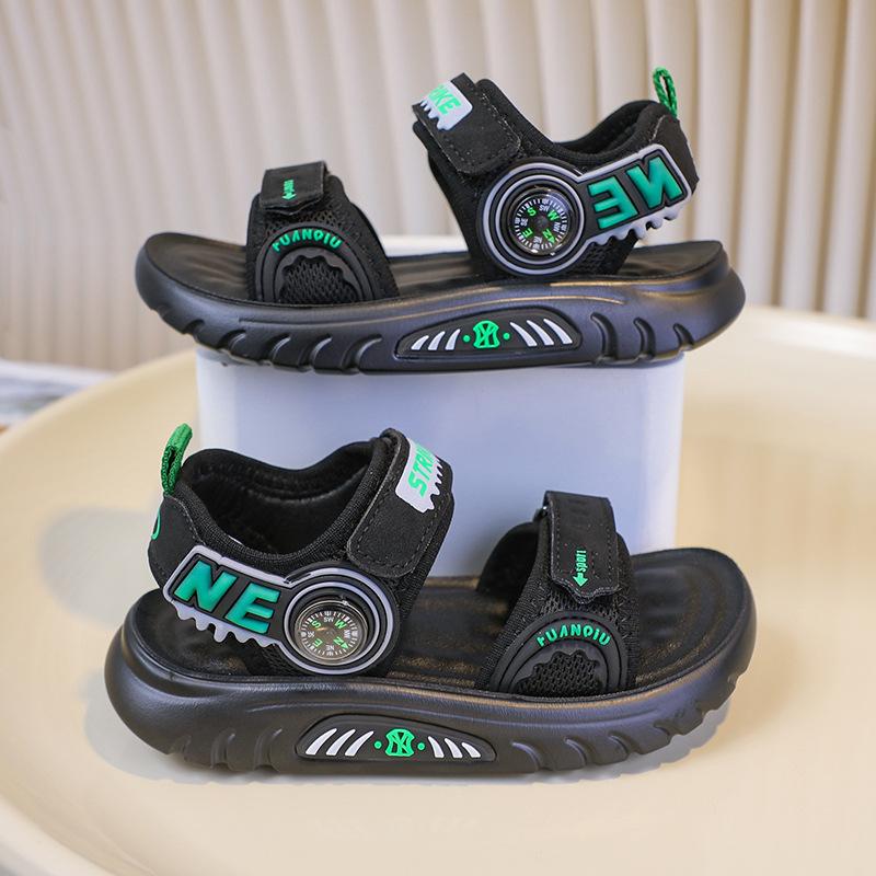 Boys Beach Shoes Soft Sole Handsome Children Sandals Non-slip Trendy 2025 Summer New Kids Sports Sandals Comfortable Hook&loop
