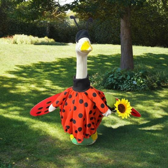 Easter Goose Outfit Graduation Bees Ladybug Clothes Set for Standard Lawn Goose 23" Spring Summer Happy Easter Bunny Porch Goose Sign Garden