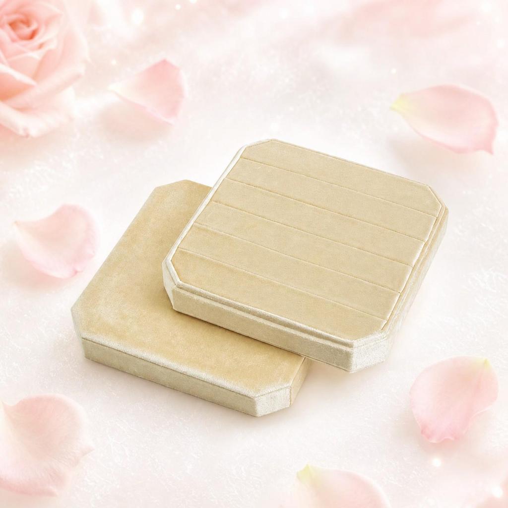 Luxurious Velvet Jewelry Box | Stitched Horizontal Channels, Packaging Box, for Vanity G118