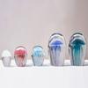Glass Handicrafts Transparent Crystal Ball Glass Jellyfish Figurine Colorful Jellyfish Simulated Marine Life Home Decoration