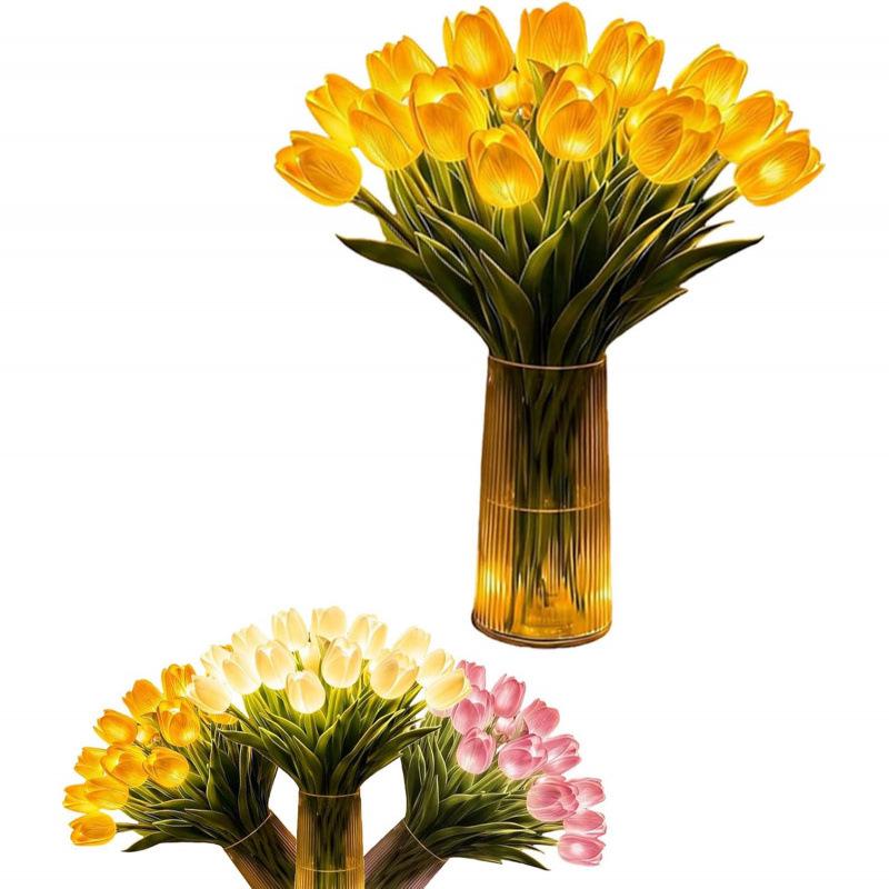 Romantic Glowing Tulip Night Light Bouquet - Mixed Colors