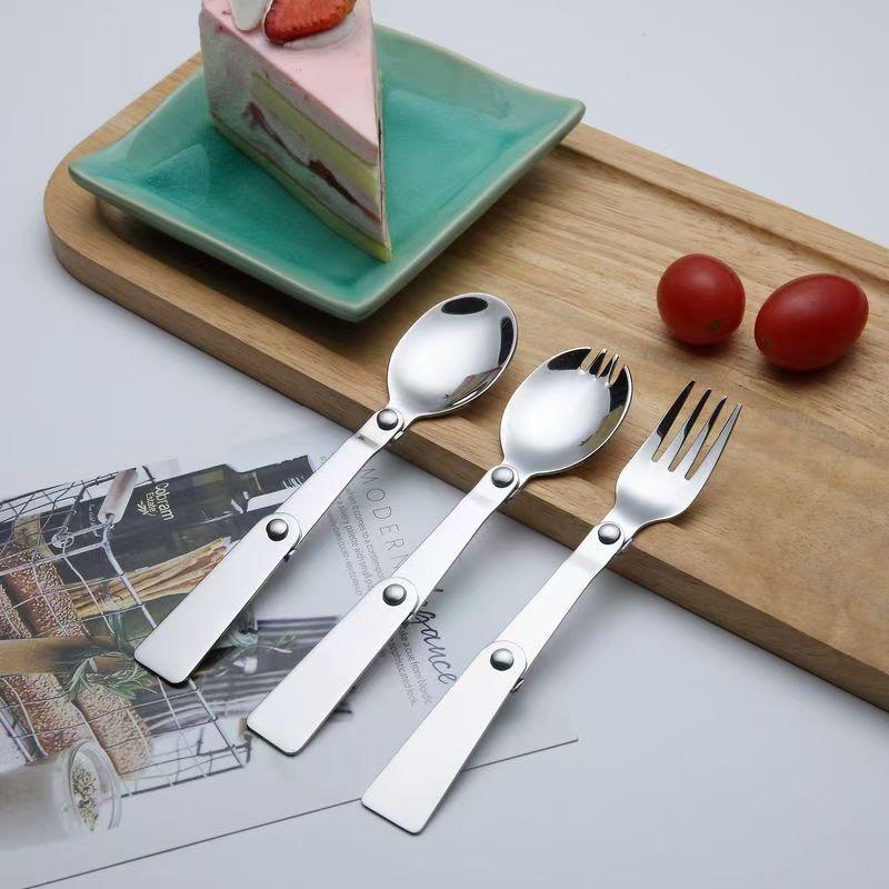 Portable 304 Stainless Steel Folding Spoon