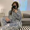 Pajamas Women's Autumn and Winter Thickened Flannel Cartoon Cute Coral Fleece Can Keep Warm Outside and Wear Home Service Suits