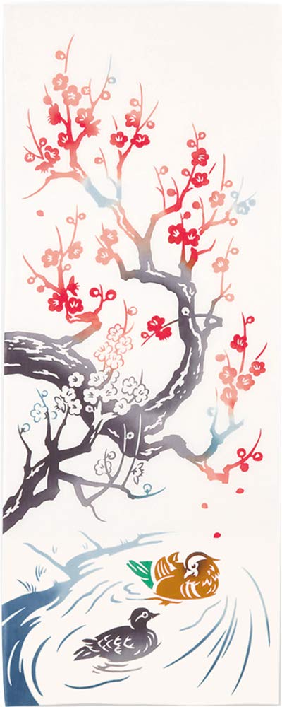 

kenema Сделано в Японии Полотенце Chudyed Tenugui Oshidori Plum Miyamoto 34×90см