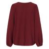 Women Autumn Solid Color Round Neck Pullover Loose Long Sleeve T Shirt Top