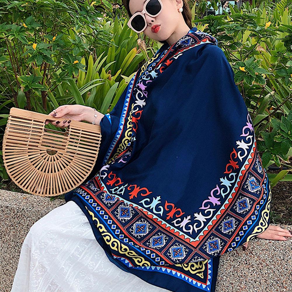 Shawl Travel Ethnic Style Cotton Linen Sun Protection Beach Cape Desert Sun Protection Cape Sun Protection Scarf Silk