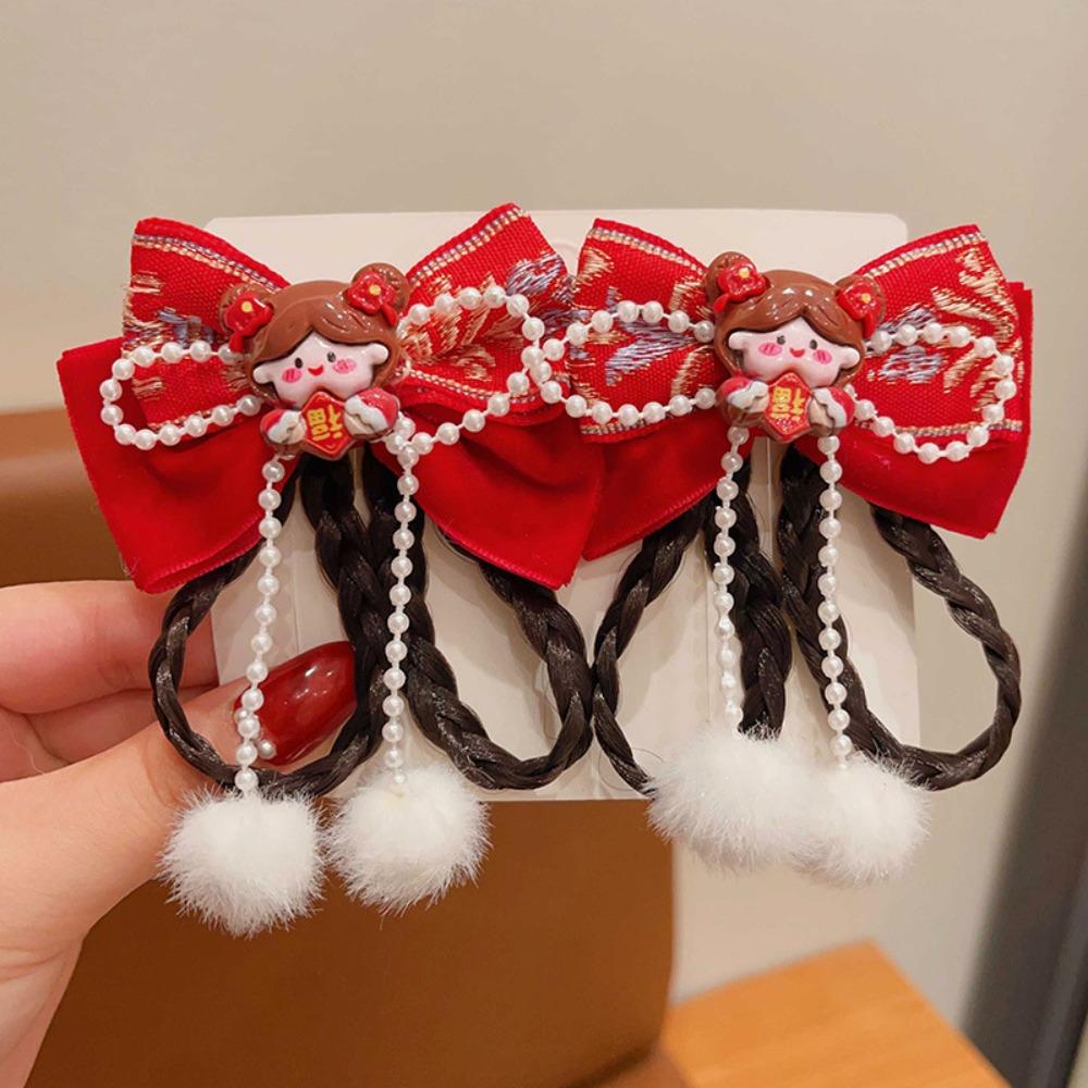 Princess New Year Bow Hairpins Ancient Style Girls Hanfu Headwear  Hair Accessories
