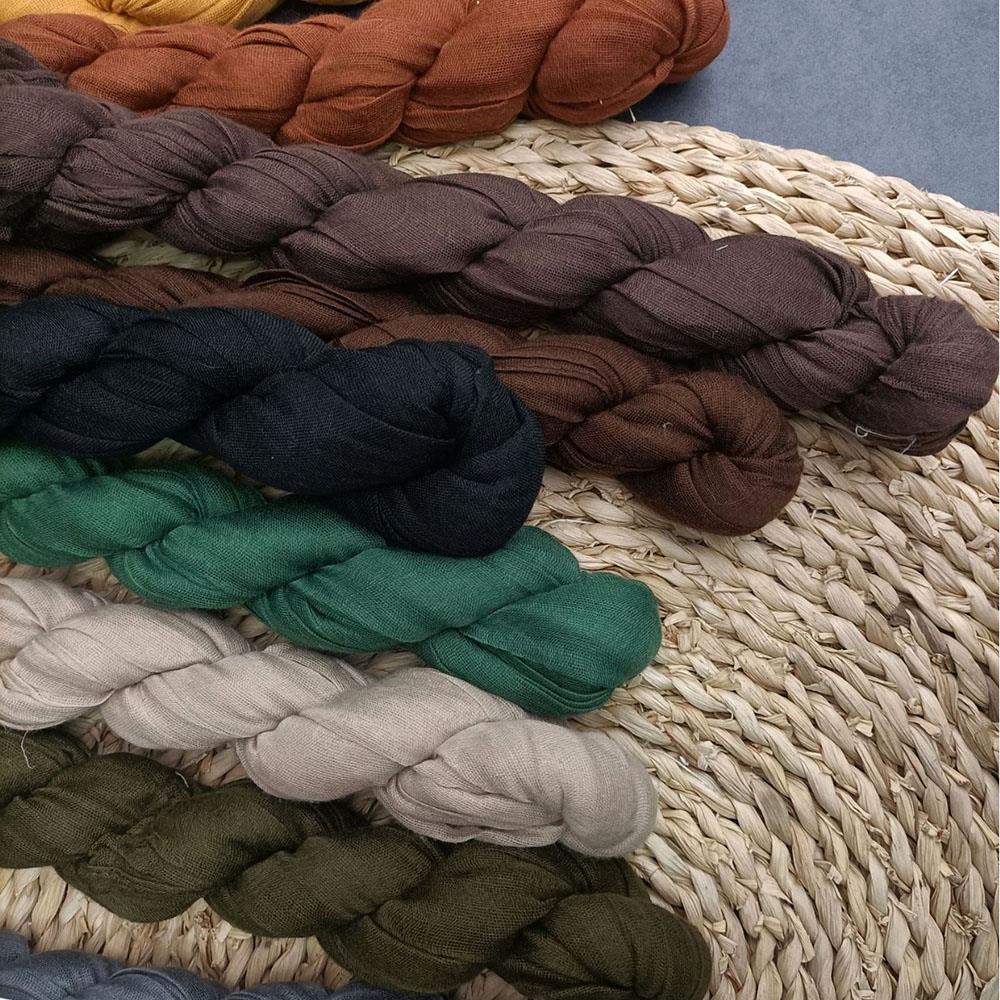 Solid Color Cotton Hemp Scarf Warm Neck Wrap Chic Shawl Pleated Long Scarves Vintage Wrinkled Decor Twisted Soft Muffler