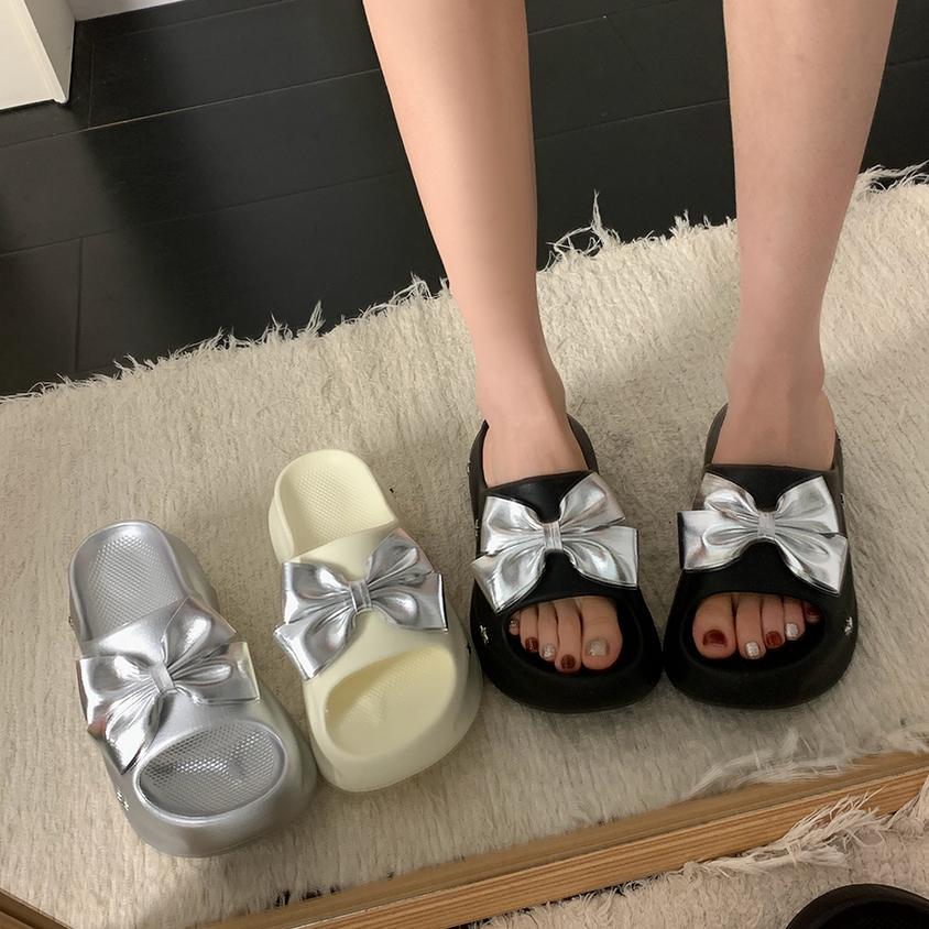 Fashion Shoes Woman 2025 Slippers Flat Shale Female Beach Luxury Slides Butterfly-Knot Platform Pantofle Sabot Designer New  Shoes Ladie