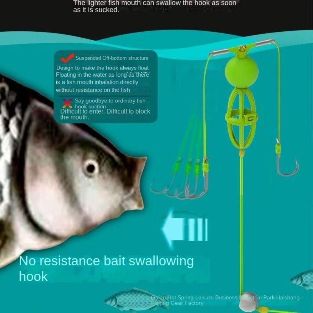 String Hook Fishing Bait Cage Carbon Steel Fishing Spring Bait Cage Line Group Feeder Sinker  Sea