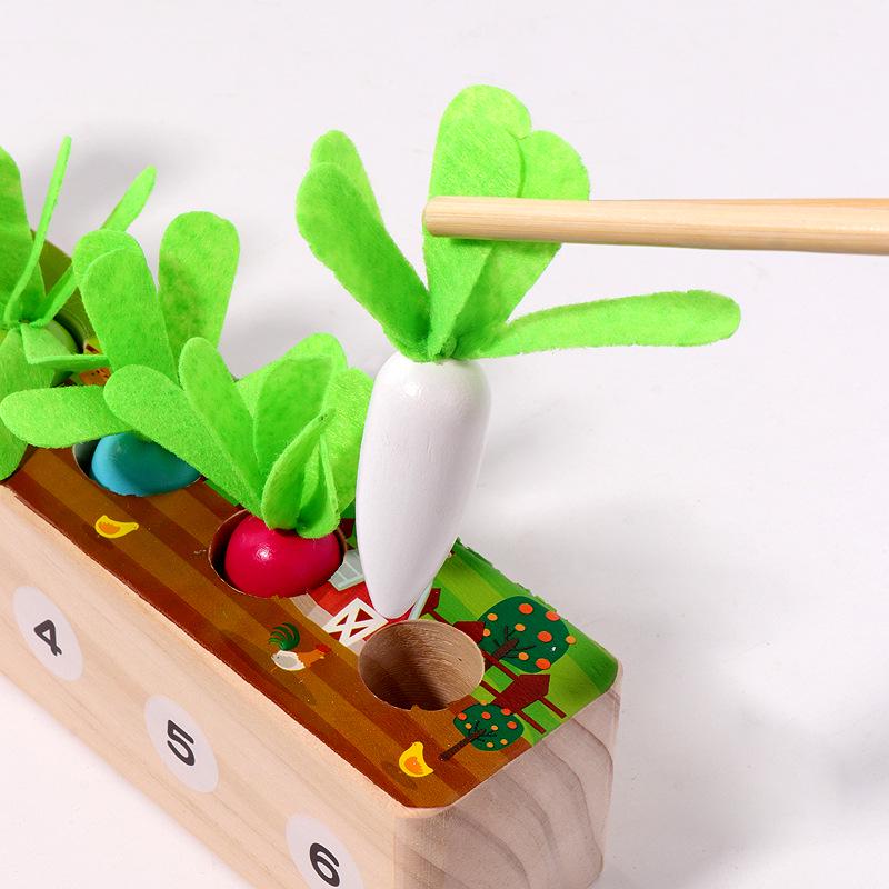 Montessori Radish Pulling Puzzle: Fine Motor Skill Toy for Ages 2-5