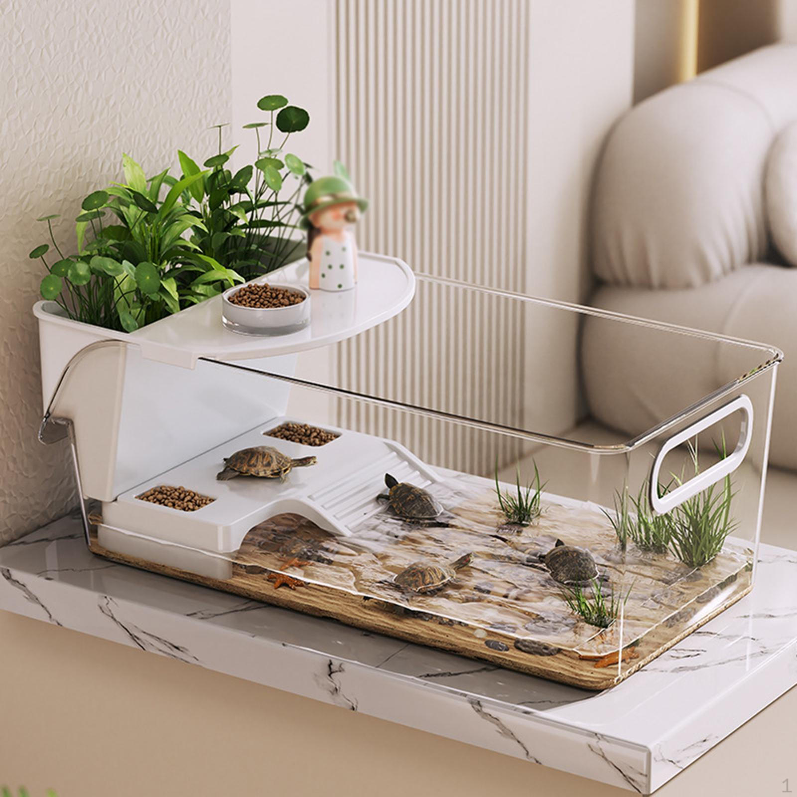 

Аквариум для черепах, террариум для рептилий со местом для баскинга и плантатором, прочная зона для вылупления, нерестовик S