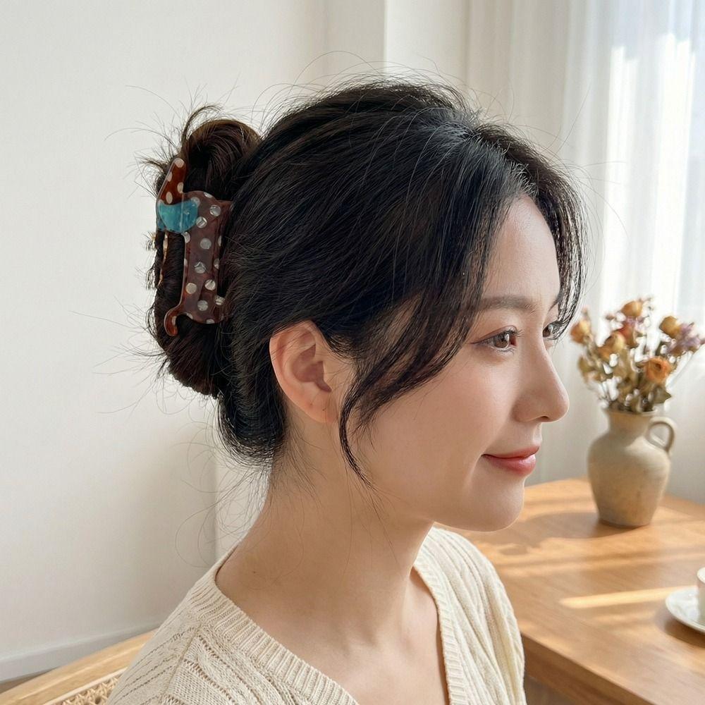 Sweet Pvc Polka Dot Dog Hair Claw Large Geometry Cartoon Hairpin Bang Clip Hair Accessories Puppy Side Clip Vacation