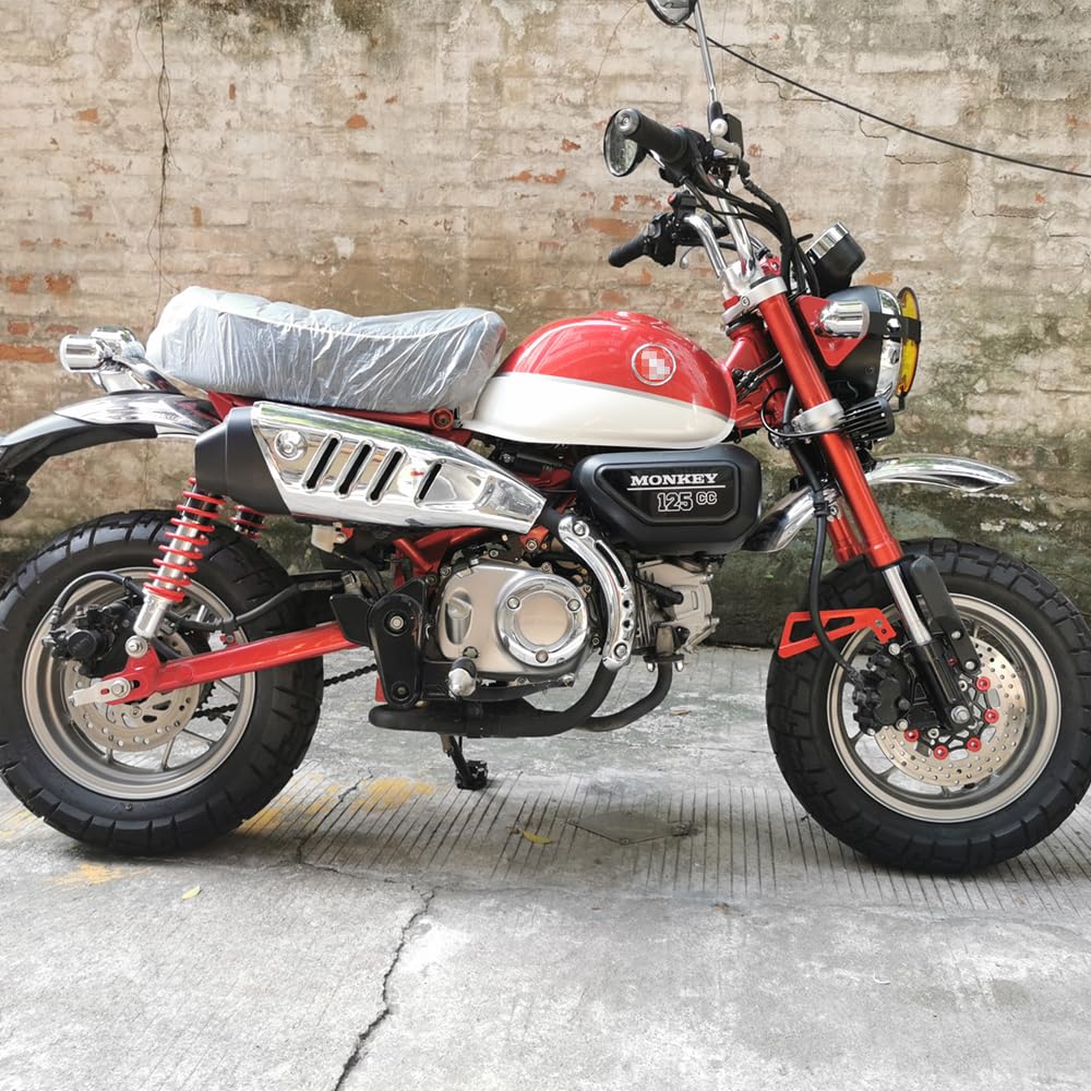 Aluminum Brake Hose Guard Compatible Models Honda Monkey 125 Z125 All Models (Red 1)