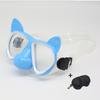 Kids Cartoon 3D Ears Snorkeling Mask Goggles, Tempered Glass Lens, Leak - Proof, Silicone Gear for Swimming & Floating Diving