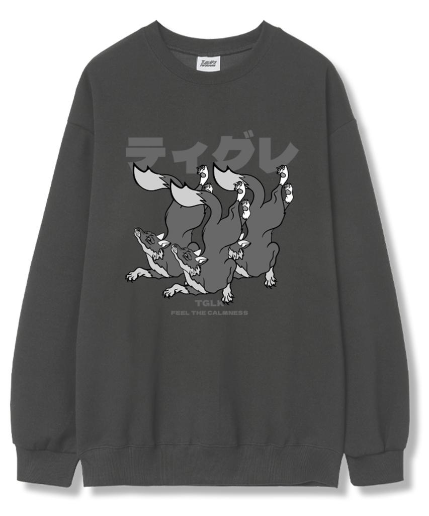 TI.GLAKE Three Wolf Oversized French Terry Sweatshirt 6 Colors