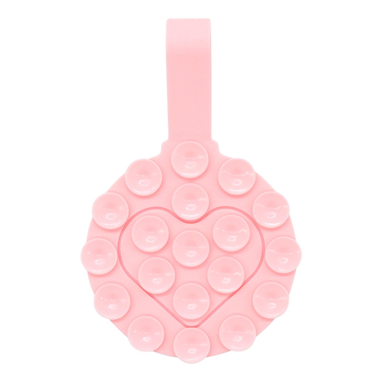 RK-X18 19 Grain Silicone Suction Cup Heart-Shaped Double-Sided Phone Holder Detachable Phone Mount A