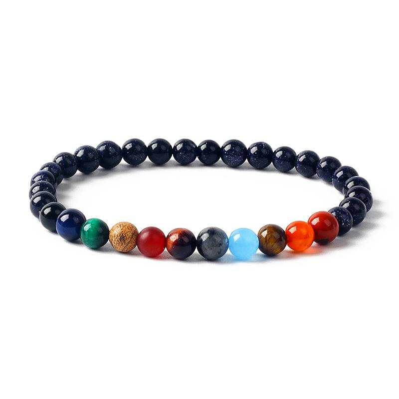 Universe Galaxy Nine Planets Bracelet Natural Healing Stone Men Women s Bracelets Crystal Stone Beads Anti-fatigue Gift Jewelry 17cm-6.69inch