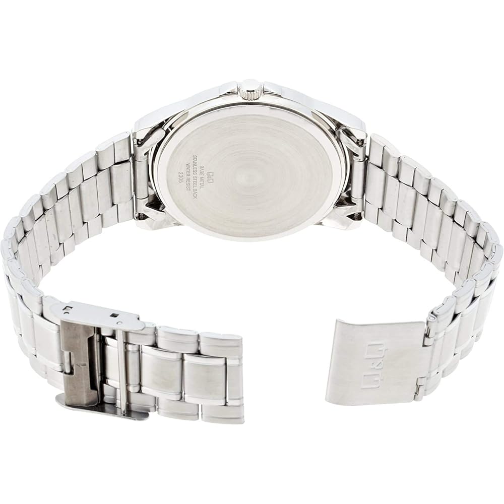 Citizen Q&Q Analog Waterproof Watch with Date and Day Metal Band A142-214 for Men Silver