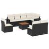 VidaXL Salon de Jardin avec Coussins 9 pcs, Canapés de Terrasse, Ensemble de Meubles de Patio, Mobilier d'Extérieur, Noir 3256931