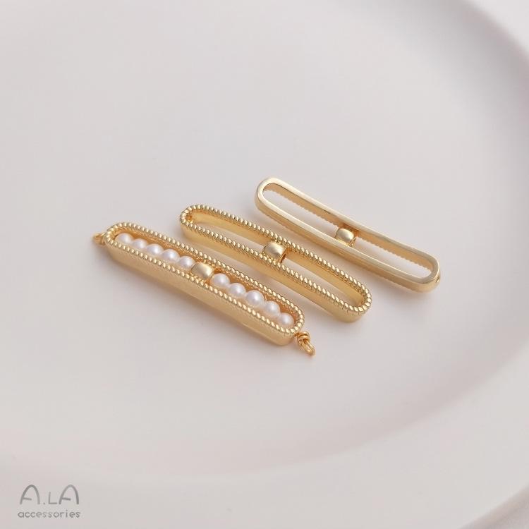 14K Gold-Filled Crystal Pearl Bracelet Beading Kit with Curved Tube Components, DIY Jewelry Crafting Accessories