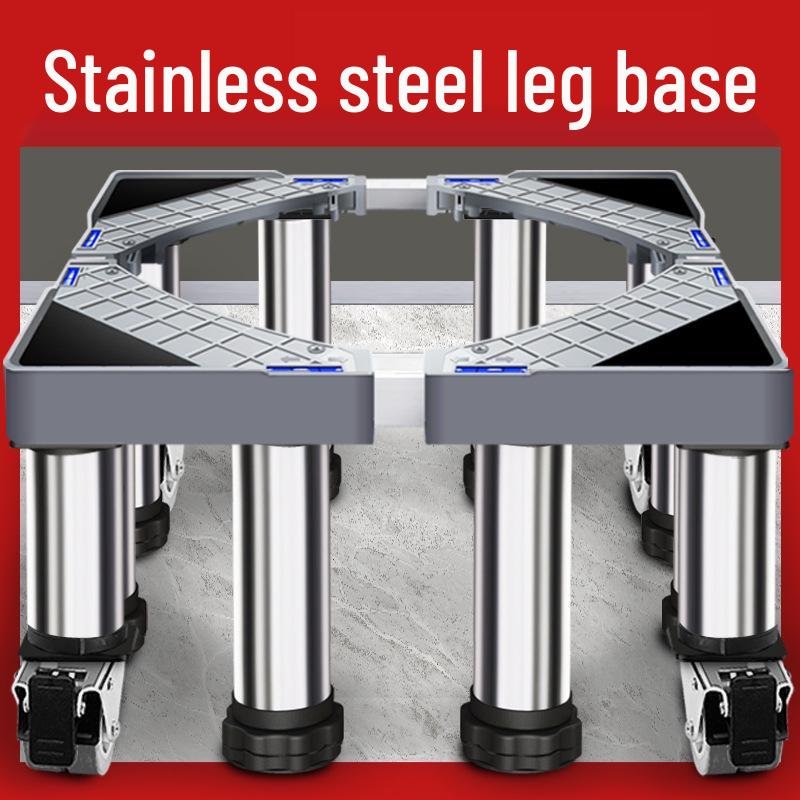 Universal Washing Machine & Refrigerator Stand with Stainless Steel Wheels