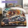 Indian Chiel Motor Pattern Bedding Quilt Set Quilt Cover Pillowcase Home Decoration Gift (1 * Duvet Cover + 2 * Pillowcase, Without Core)