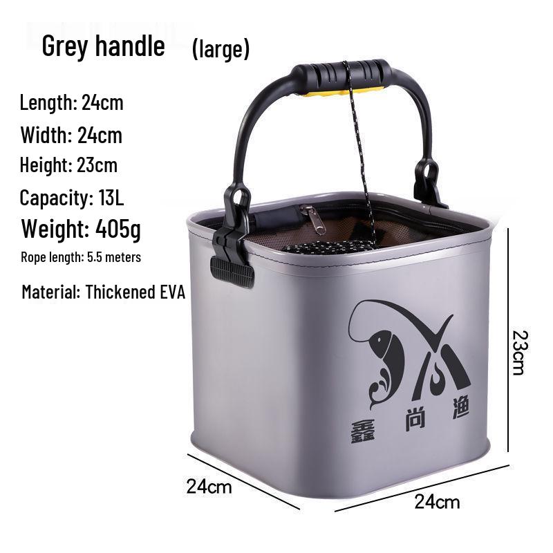 Nouveau Style Équipement de Pêche Pliable Épaissi: Seau à eau carré pour poissons vivants et pêche à la roche