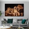 Modern Lion Family Wall Art Canvas Painting Print Posters Nature Animal Tiger Mural Pictures for Living Room Home Decoration