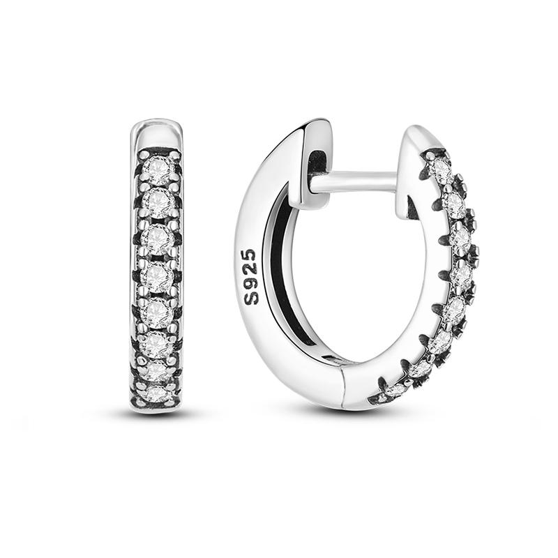 NEW Round Original CZ Hoop Earrings Heart U Shape Moon Star Unicorn Earring for Women Party Engagement Jewelry Gift
