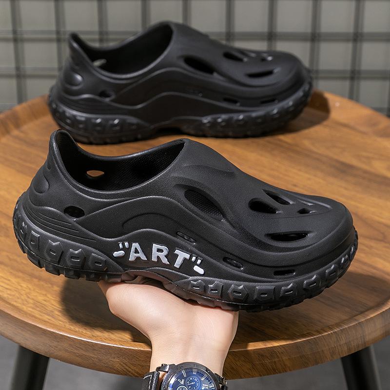 Męskie letnie outdoorowe buty sportowe plażowe z zakrytymi palcami i grubą podeszwą