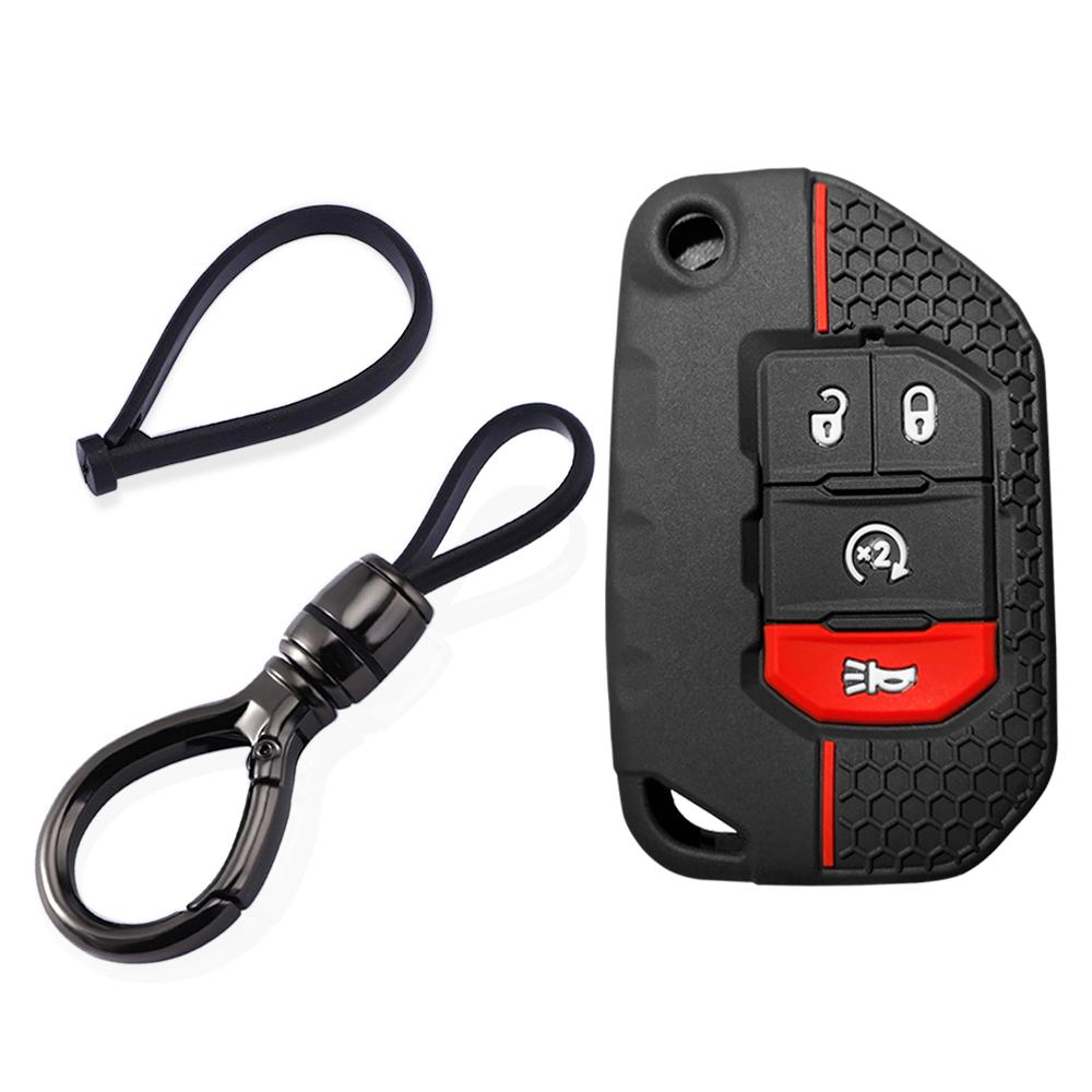 For Jeep Gladiator Jt Wrangler Jl Grand Cherokee Compass Silicone Car Key Case Holder