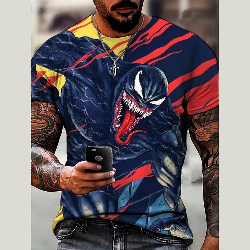 

Avengers: Marvel Heroes Short Sleeve Printed T-shirt for Men, Spider Man Venom Role Playing Costume Top for Men S