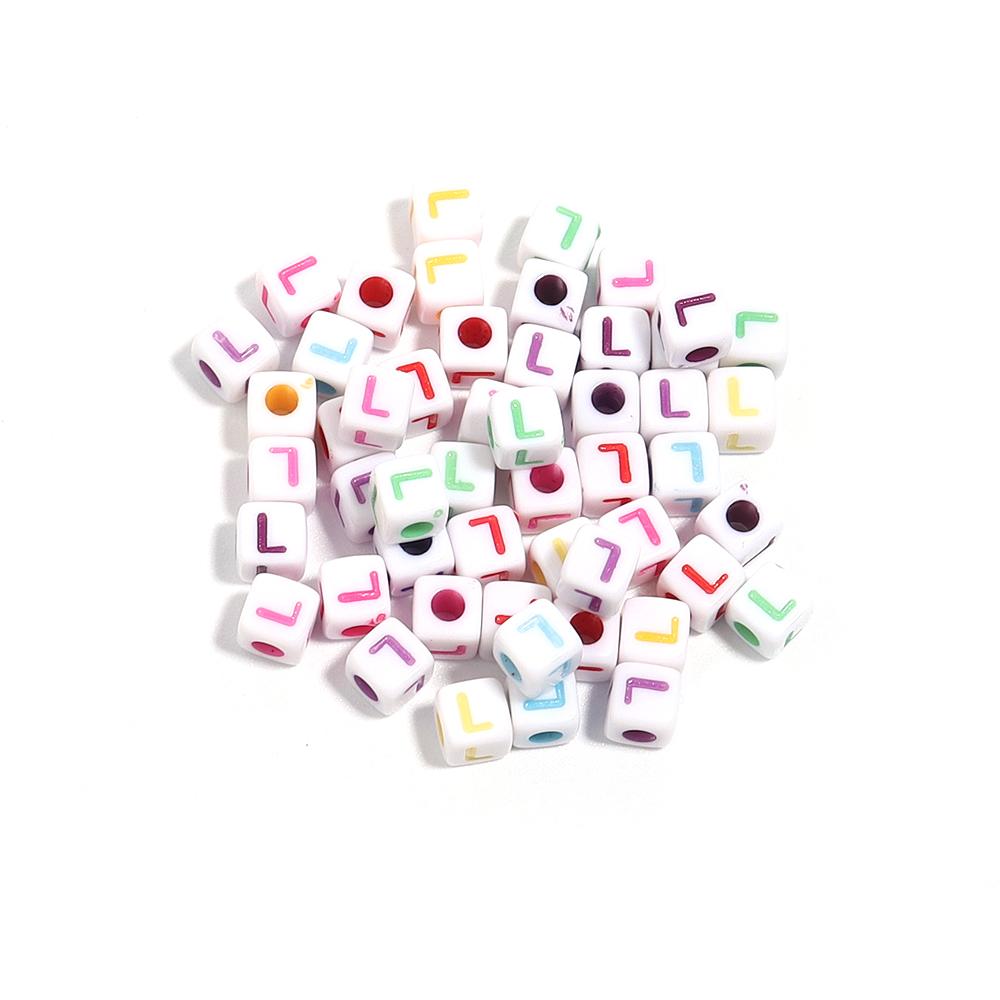100pcs/lot  A-Z Acrylic Letter Bead Square Loose Spacer Alphabet Beads for DIY Bracelet Necklace Jewelry Making Supplies