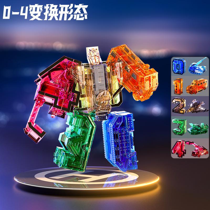 Cyfrowa Zabawka Puzzle Deformacja Montaż Pasujący Robot, Dzieci, Diamentowy Mecha Samochód Chłopiec