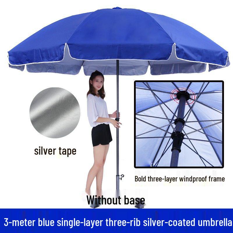 Custom Logo Double Bone Outdoor Sunshade Umbrella with Fast Shipping