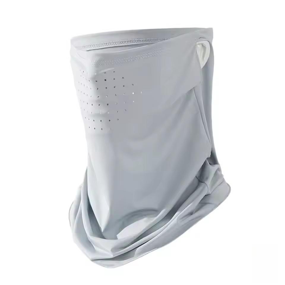 1 szt. Maska na twarz chłodząca z lodowego jedwabiu UPF50+ dla unisex, letnia, oddychająca osłona na twarz i szyję, do wędrówek, wędkowania, osłona przeciwsłoneczna, kominiarka, szalik