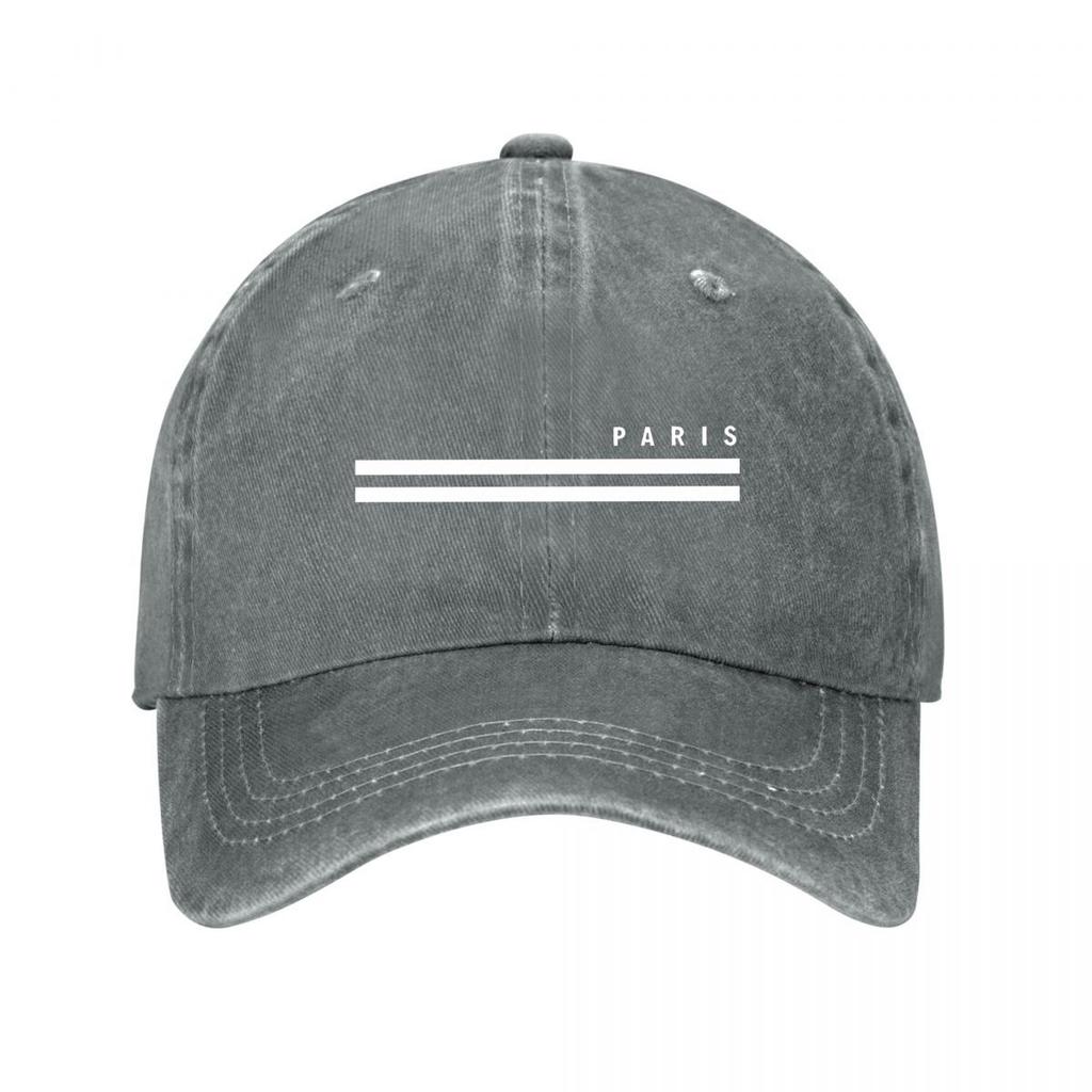 Paris Striped Canvas Wall Art Washed Baseball Cap Outdoor For Womens Unisex FeUnisex