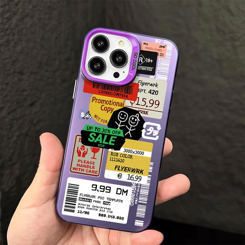 

Stickers Collage Code Label Phone Case For Apple iPhone 15 Pro Max 14 Pro 13 12 11 Pro Max 14 Plus Shockproof Mobile Protective iPhone 14 Pro
