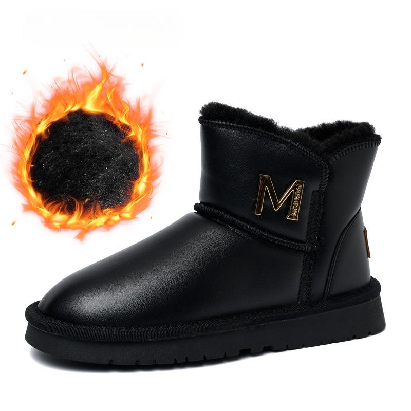 

Зимние ботинки на толстой платформе для женщин, водонепроницаемые, с плюшевой флисовой подкладкой, короткие ботинки, женские теплые нескользящие ботинки с подкладкой из искусственного меха 40