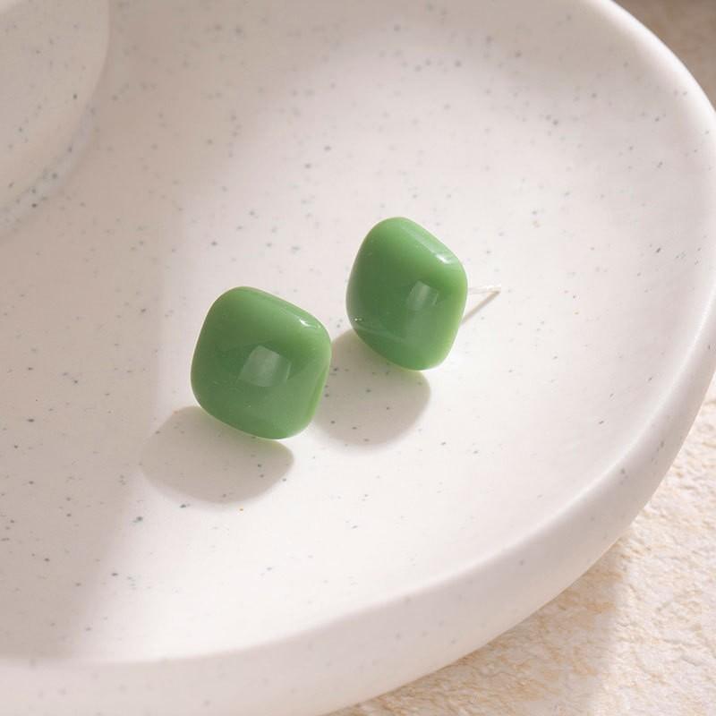 Boucles d'Oreilles Rétro Design de Niche, Petit Sucre, Clous Simples, Petite Série Thé Frais, Exquises, Petites et Polyvalentes Boucles d'Oreilles Tempérament