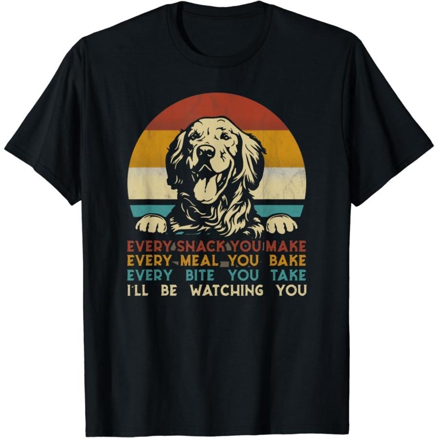 FariBo Every Snack You Make Golden Retriever Dog Breed Retro T-Shirt S