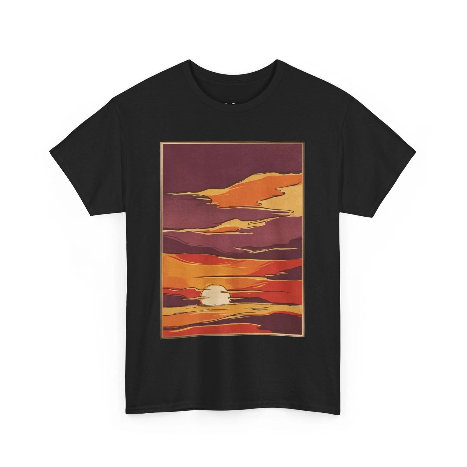 Vintage Sunset Tee, Graphic Tee Shirt, Retro Style T-Shirt, Unisex Cotton Tee M